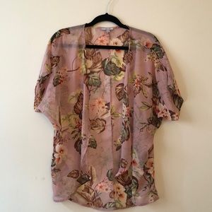 Pink floral kimono
